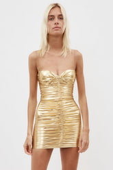 Corin Ruched Metallic Minidress | Dress In Beauty